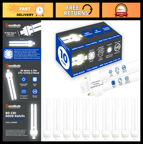 18w cfl light bulbs - light, pin
