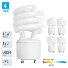 4 Pack Spiral CFL Fluorescent