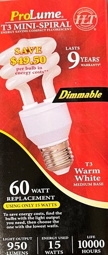 Cfl15 dim15w 120v warm - cfl15/27/dim15w, t3